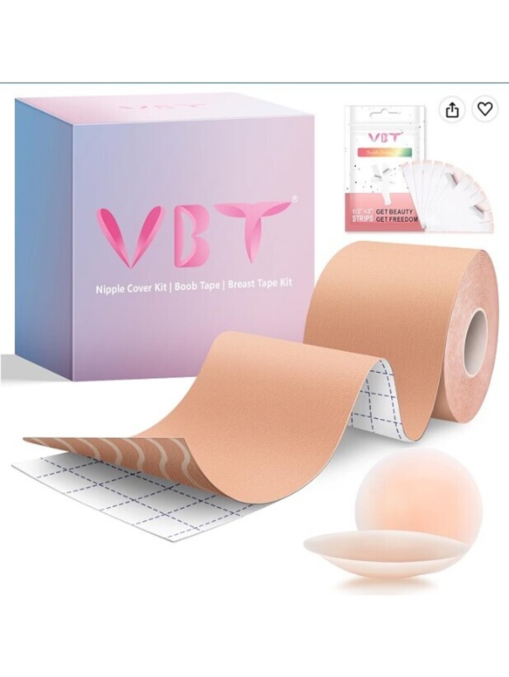 VBT | Nude Boob Tape and Silicone Nipple Cover Kit, Gently Used
